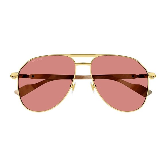NEW GUCCI SUNGLASSES UNISEX GOLD AVIATOR EYEWEAR GUCCI GG1220S 003